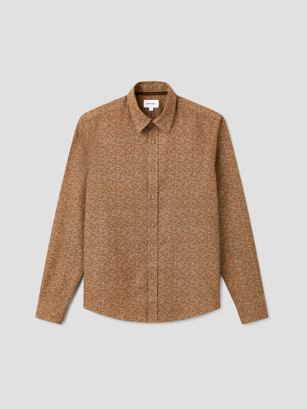 Chemise slim en coton lin à motif - DEVRED 1902