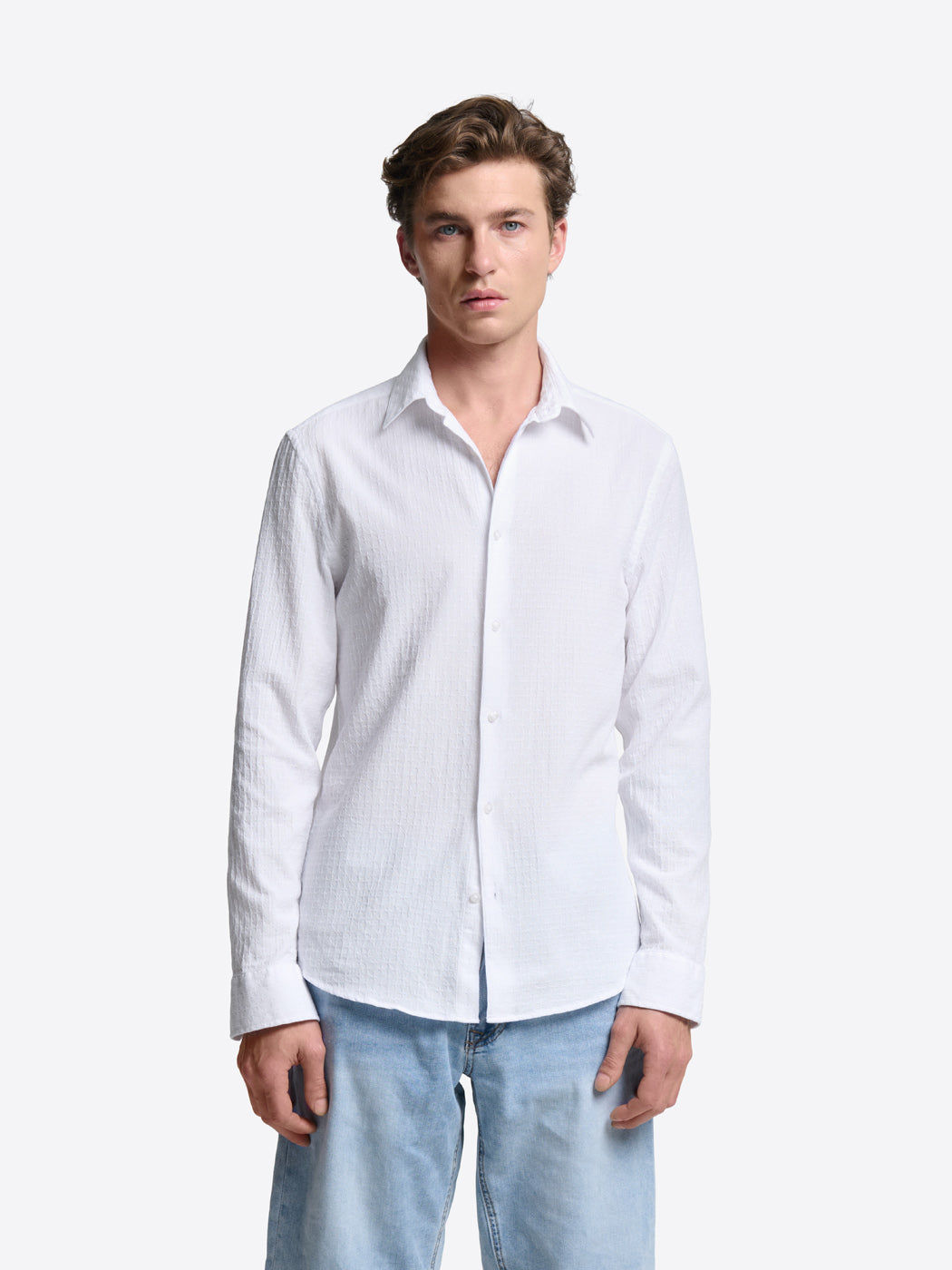 Chemise slim à motif en coton - DEVRED 1902