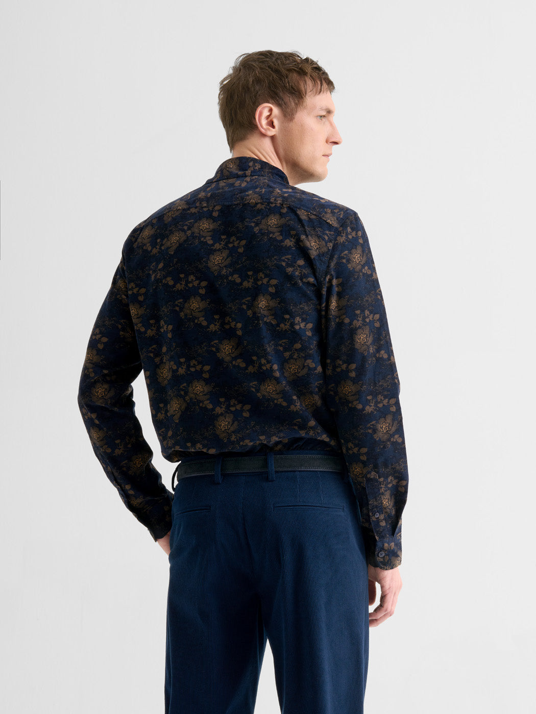 Chemise slim en velours fleurie - DEVRED 1902