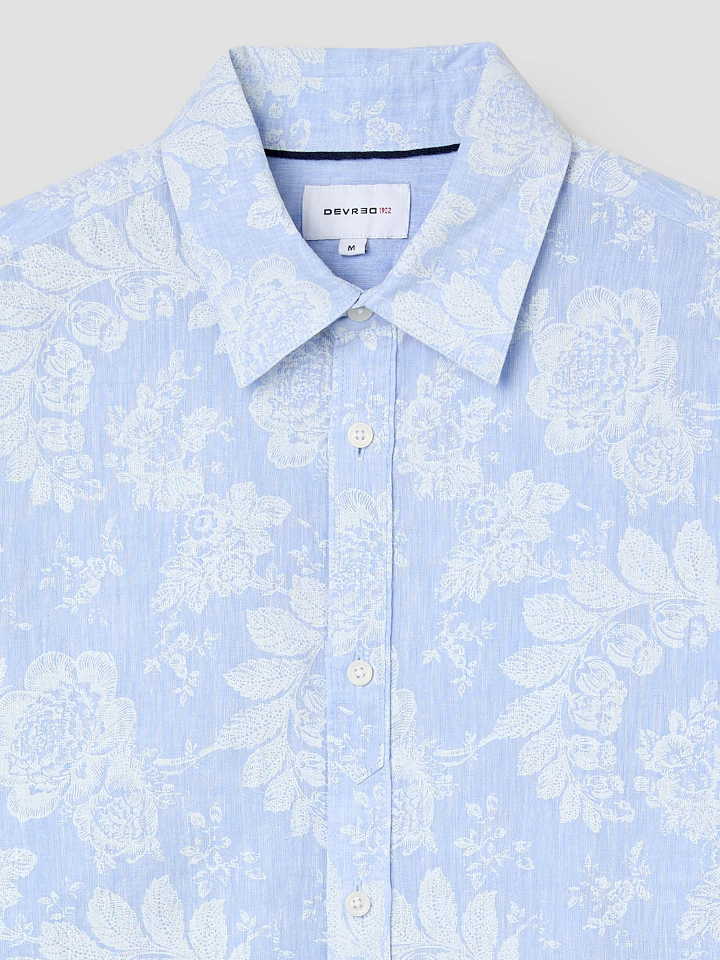 Chemise slim en lin fleurie - DEVRED 1902