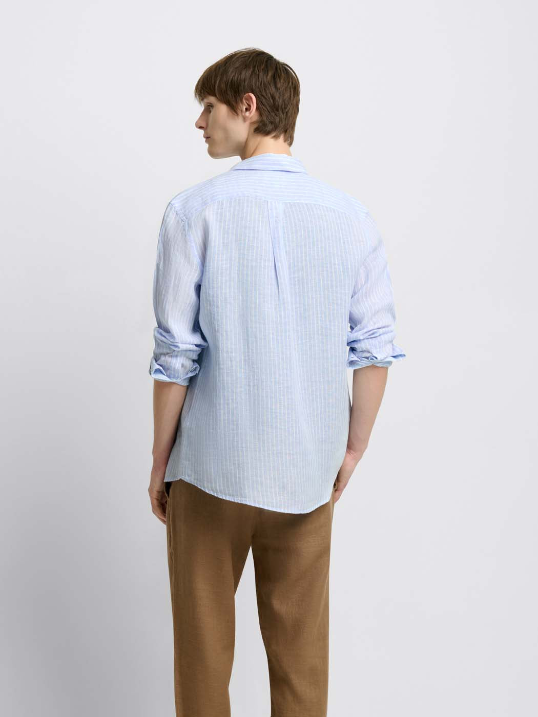 Chemise slim rayée en lin - DEVRED 1902