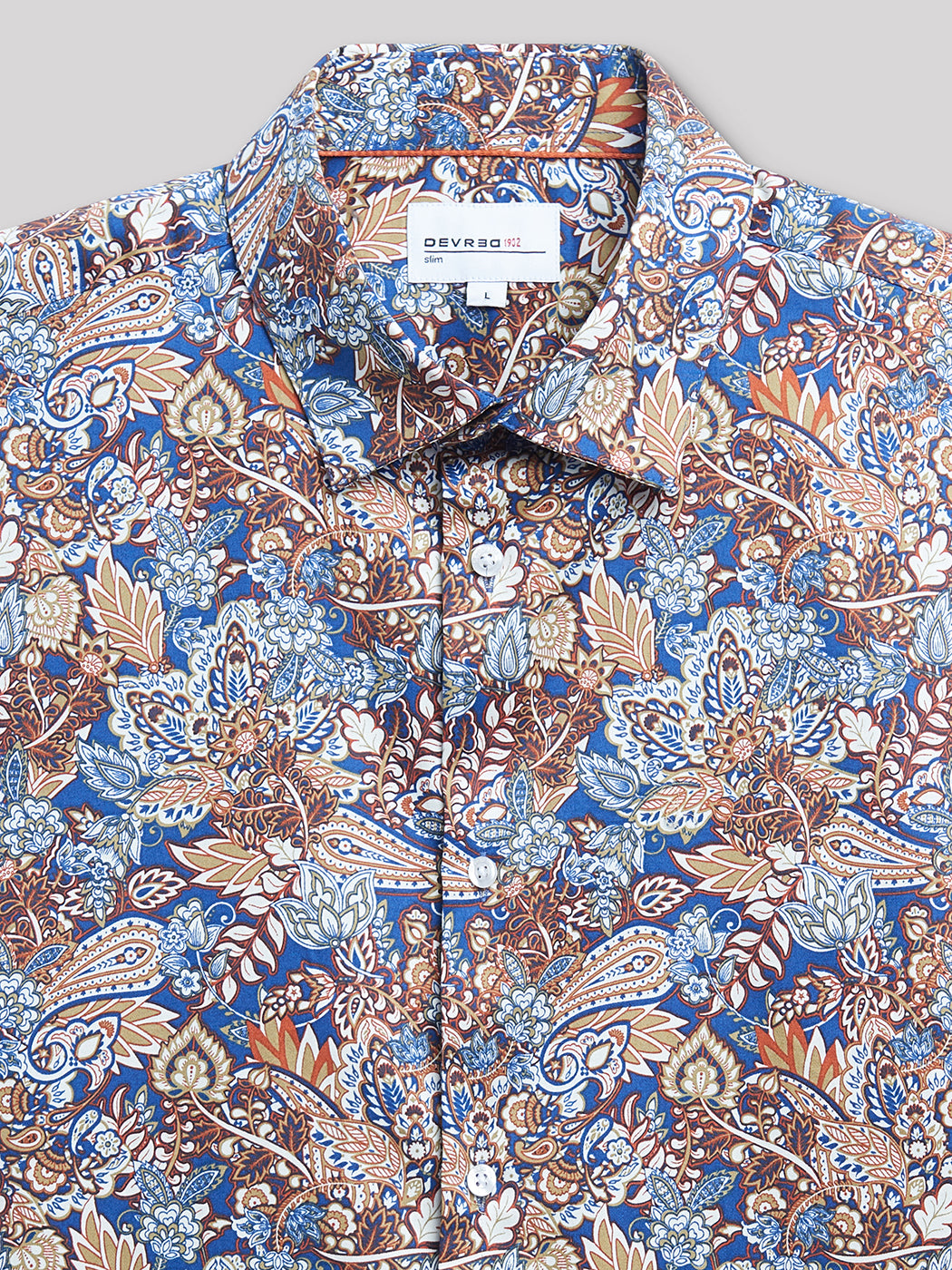Chemise slim en satin fleurie - DEVRED 1902