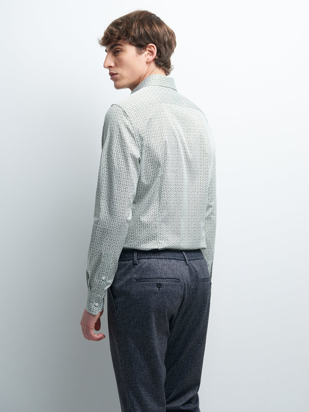Chemise slim en satin fleurie - DEVRED 1902