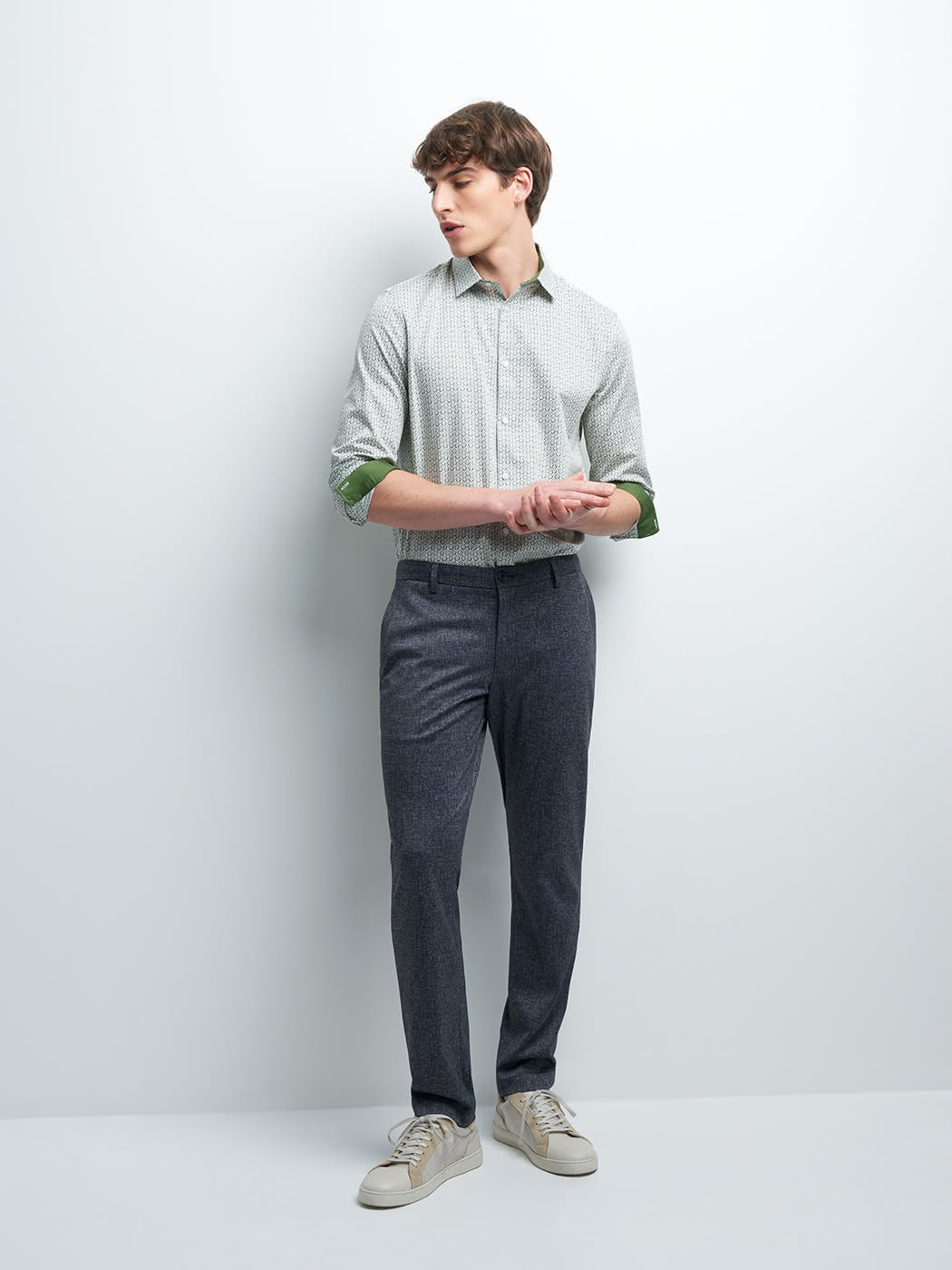 Chemise slim en satin fleurie - DEVRED 1902