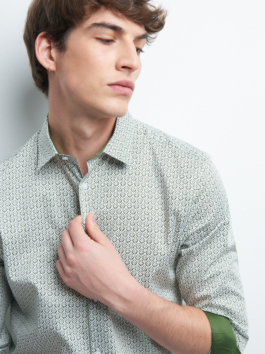 Chemise slim en satin fleurie - DEVRED 1902