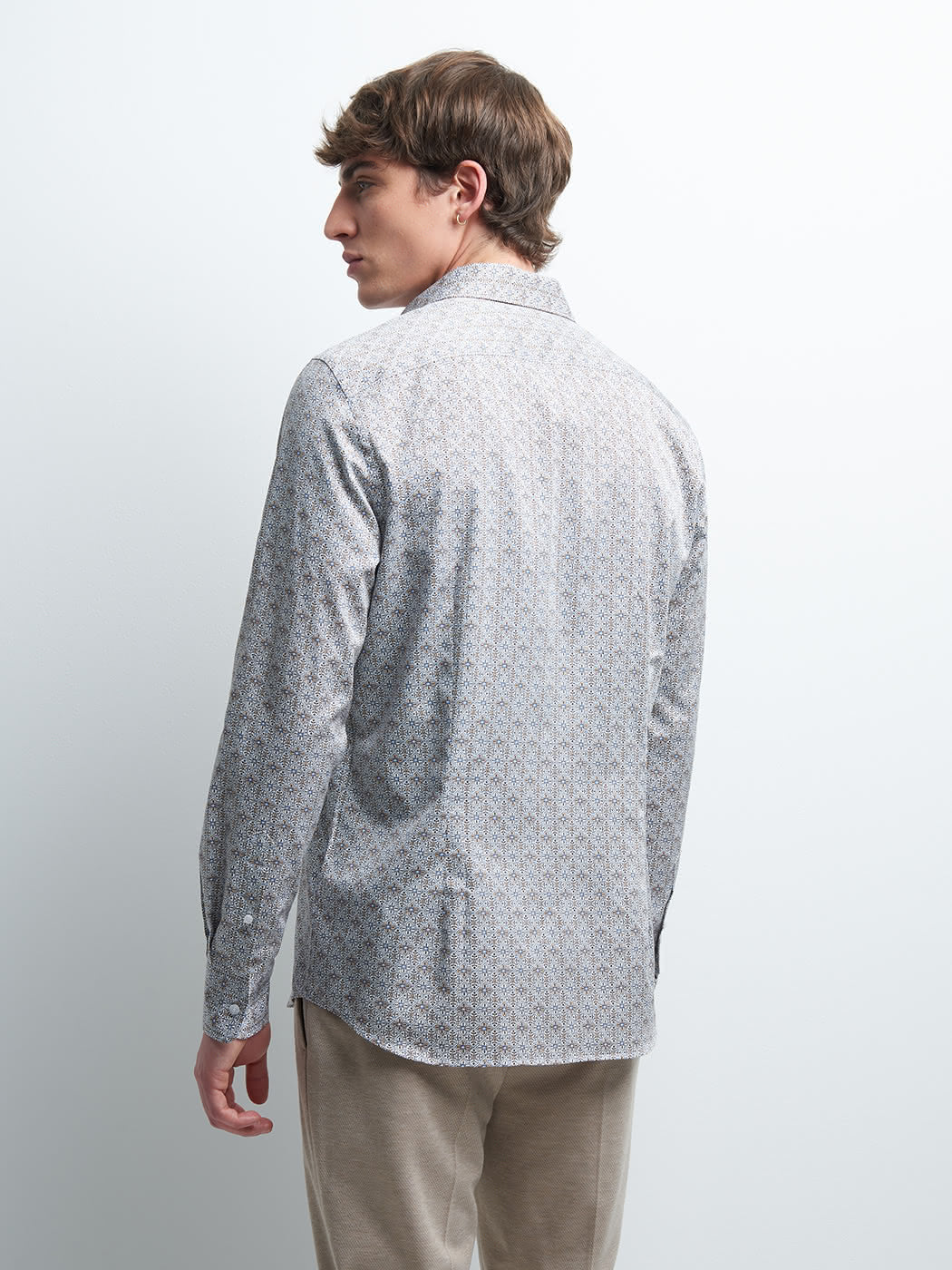 Chemise slim en satin géométrique - DEVRED 1902