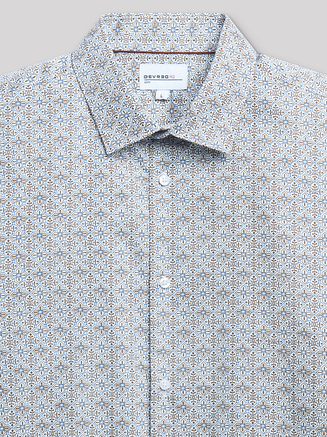 Chemise slim en satin géométrique - DEVRED 1902