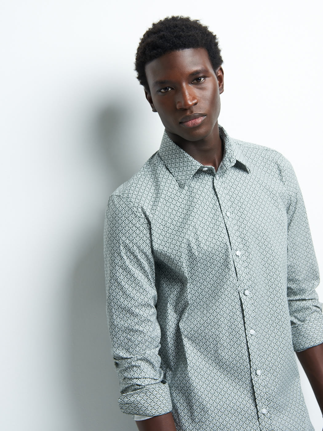 Chemise extra-slim stretch géométrique - DEVRED 1902