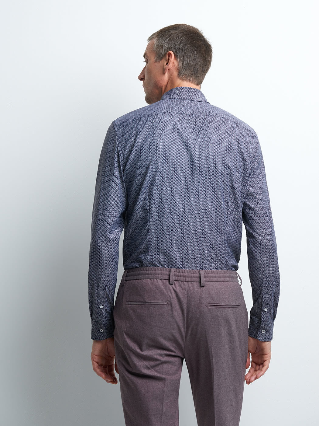 Chemise extra-slim stretch pied de puce - DEVRED 1902