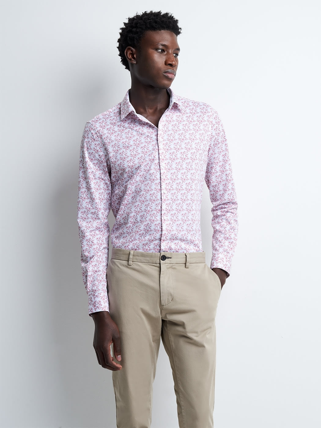 Chemise extra-slim stretch fleurie - DEVRED 1902