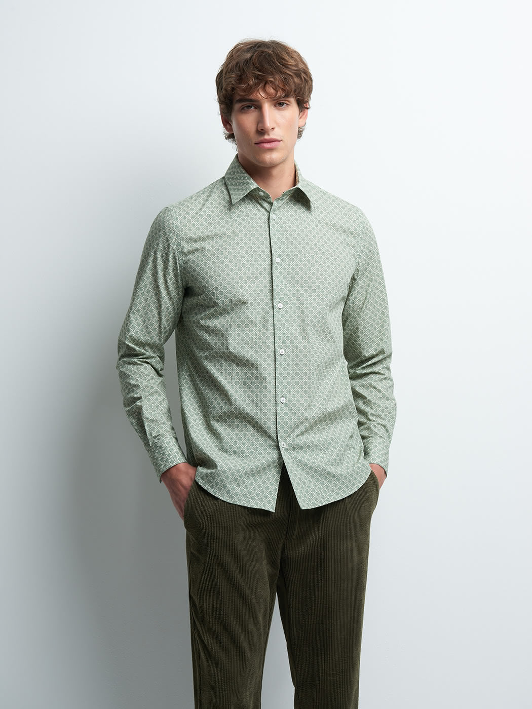 Chemise slim en coton imprimée - DEVRED 1902
