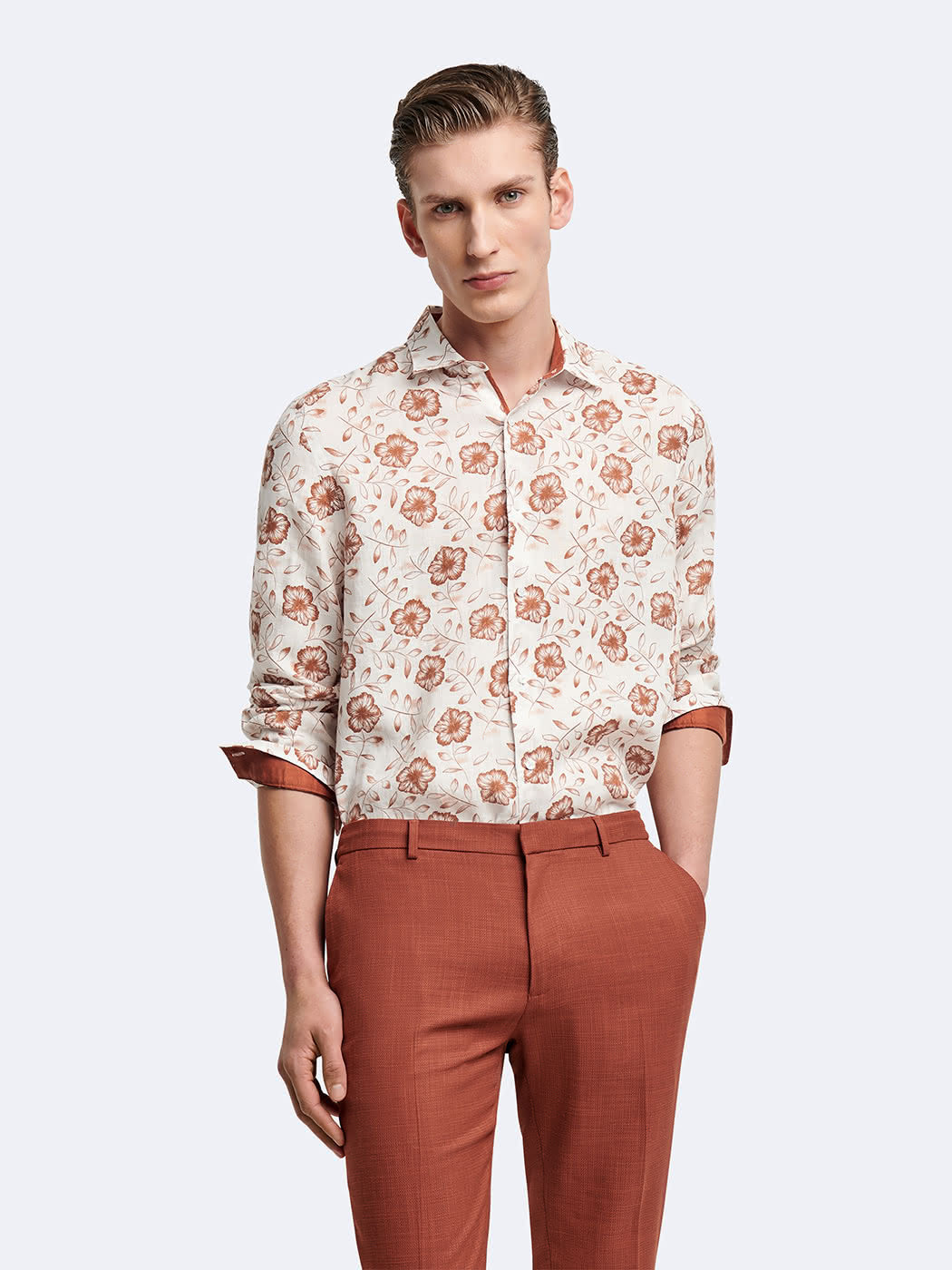 Chemise slim fleurie - DEVRED 1902