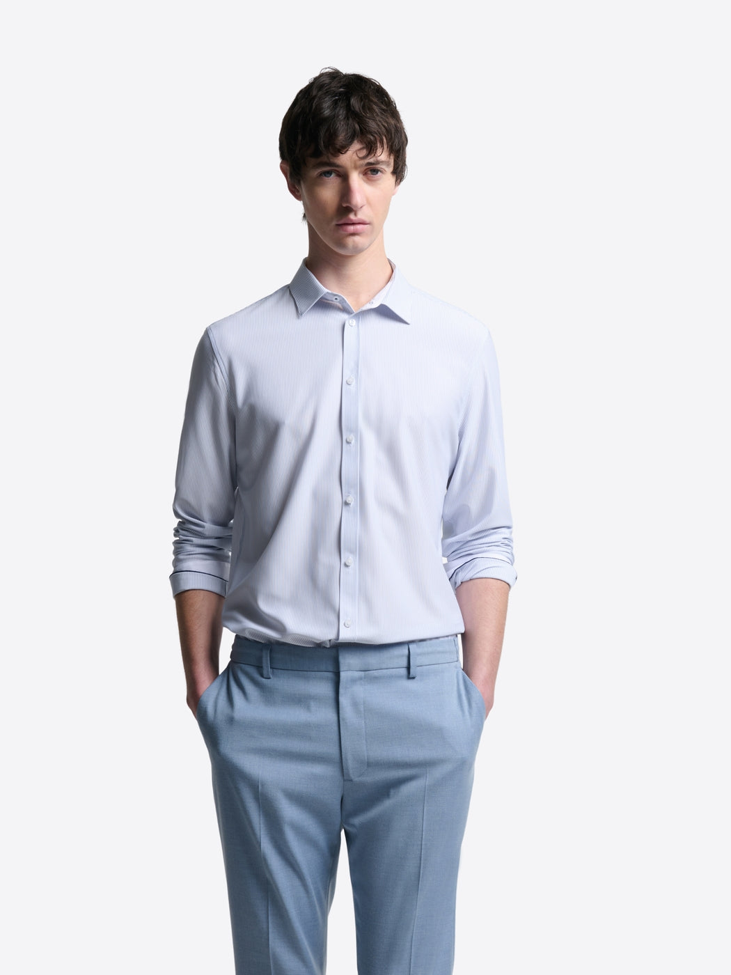 Chemise extraslim tissu traveler rayée - DEVRED 1902