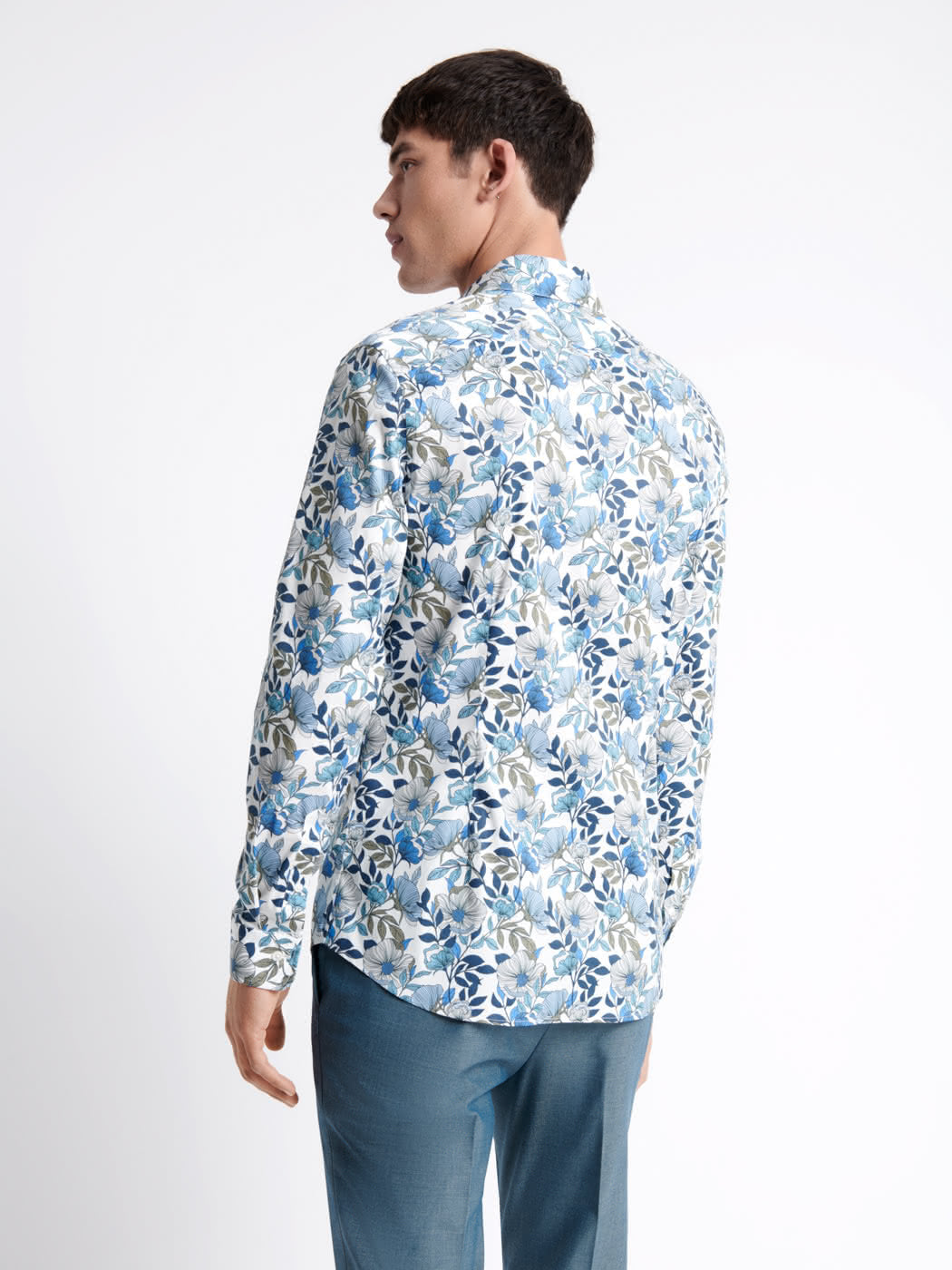 Chemise stretch fleurie en coton mélangé - DEVRED 1902