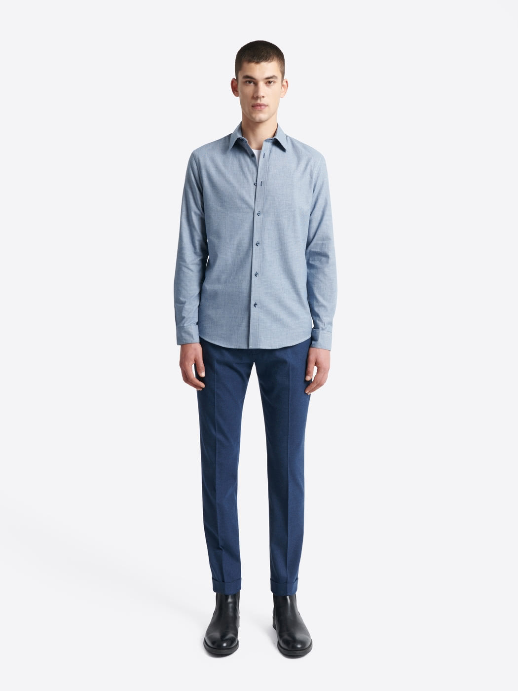 Chemise faux uni 100% coton - DEVRED 1902