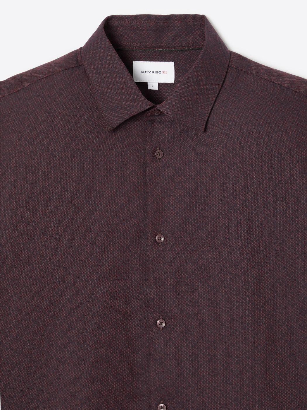 Chemise slim à motif jacquard en coton - DEVRED 1902