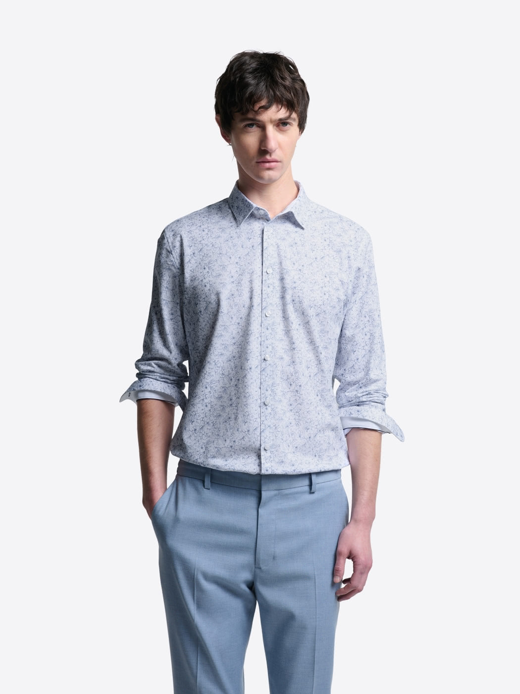 Chemise extraslim tissu traveler à motif - DEVRED 1902