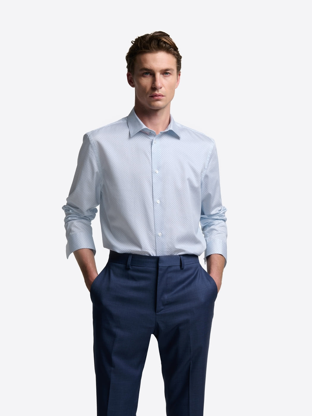 Chemise slim à motif en coton - DEVRED 1902