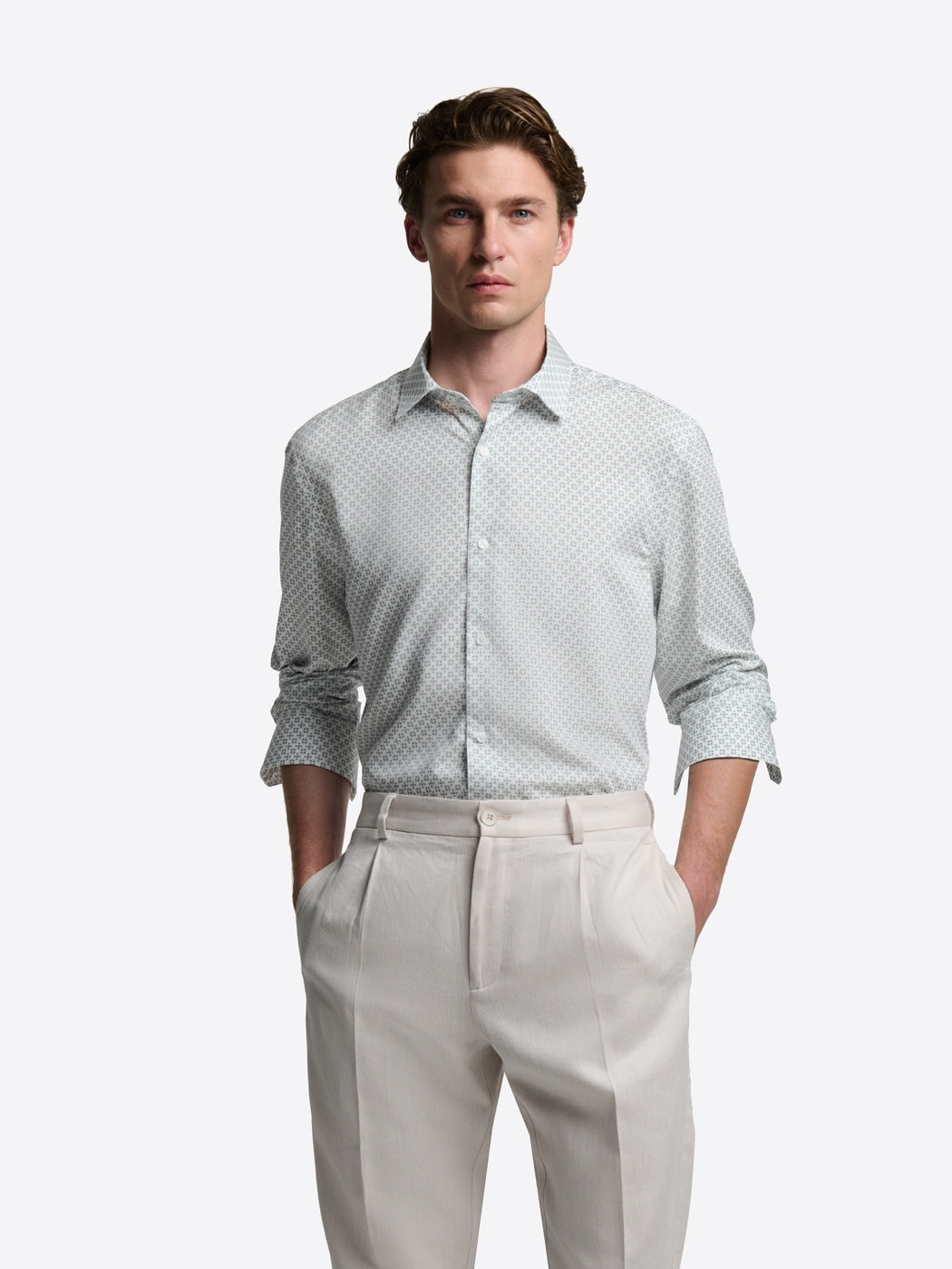 Chemise slim à motif en coton modal - DEVRED 1902