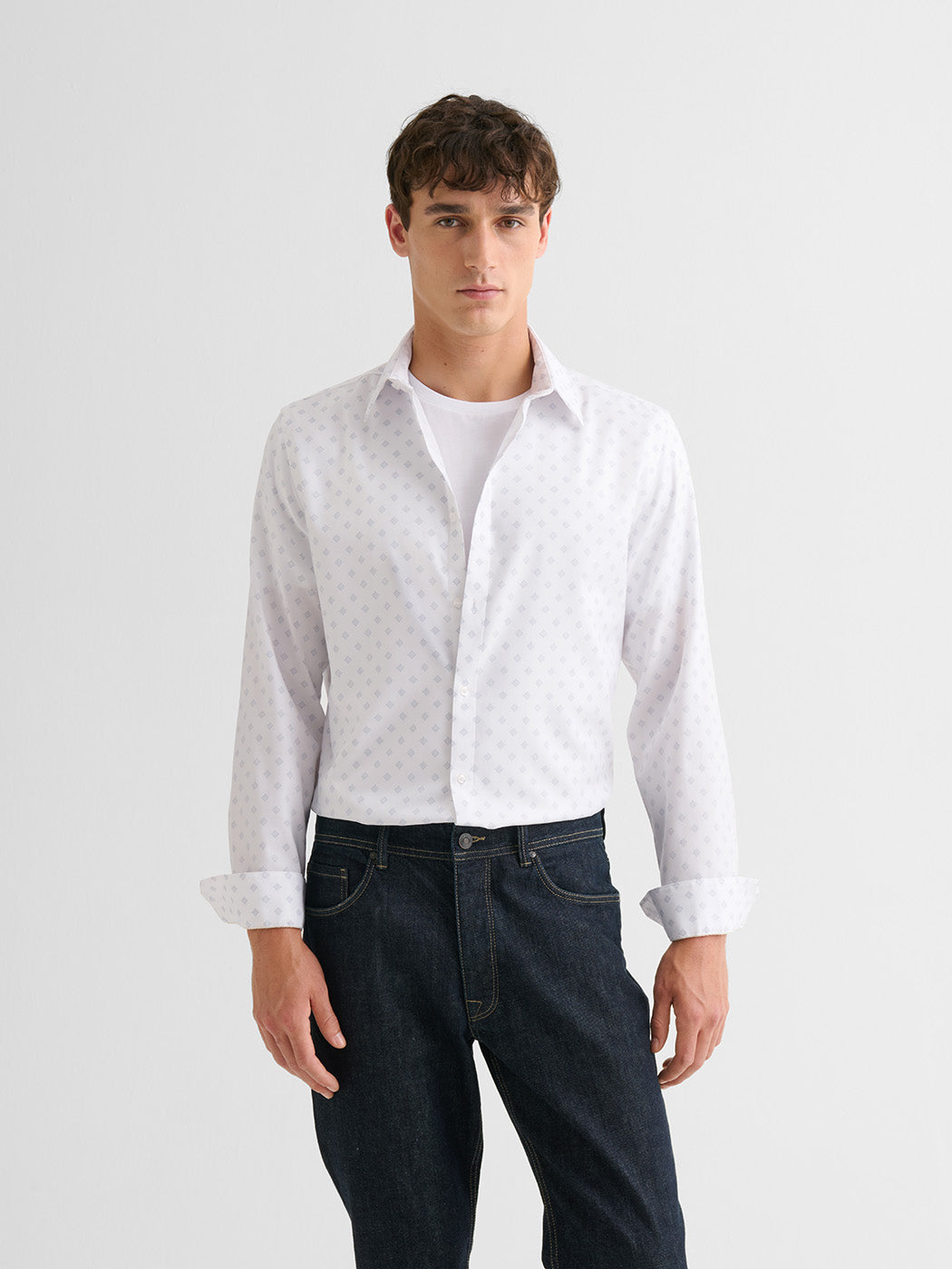Chemise extraslim sans repassage à motif - DEVRED 1902