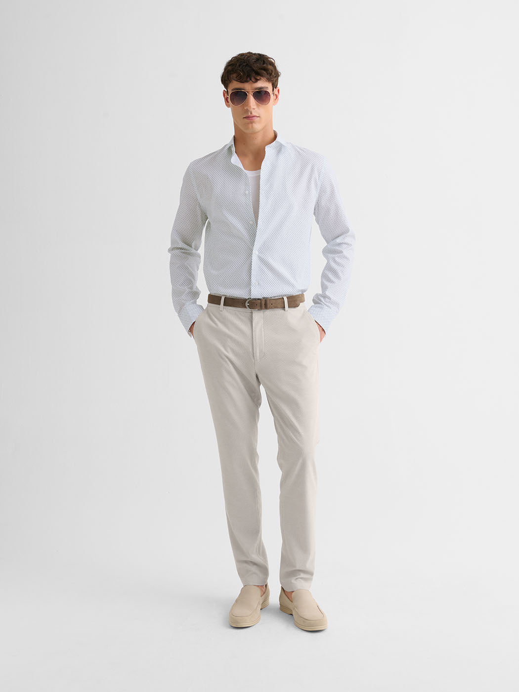 Chemise slim en coton à motif - DEVRED 1902