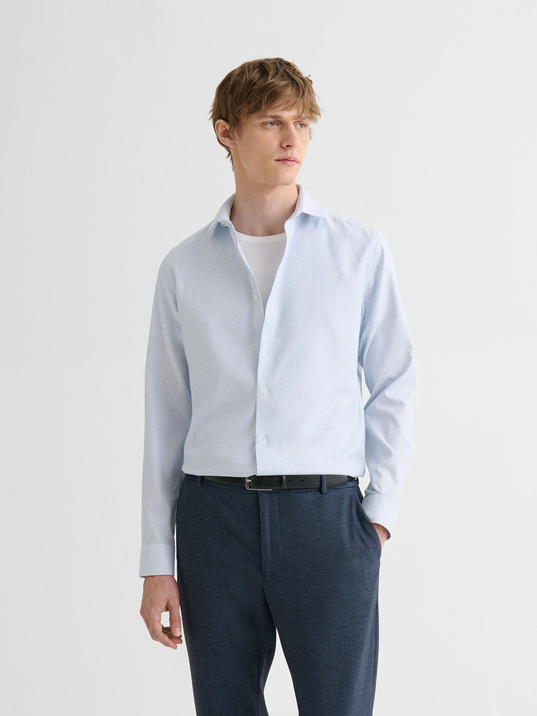 Chemise slim sans repassage à motif - DEVRED 1902