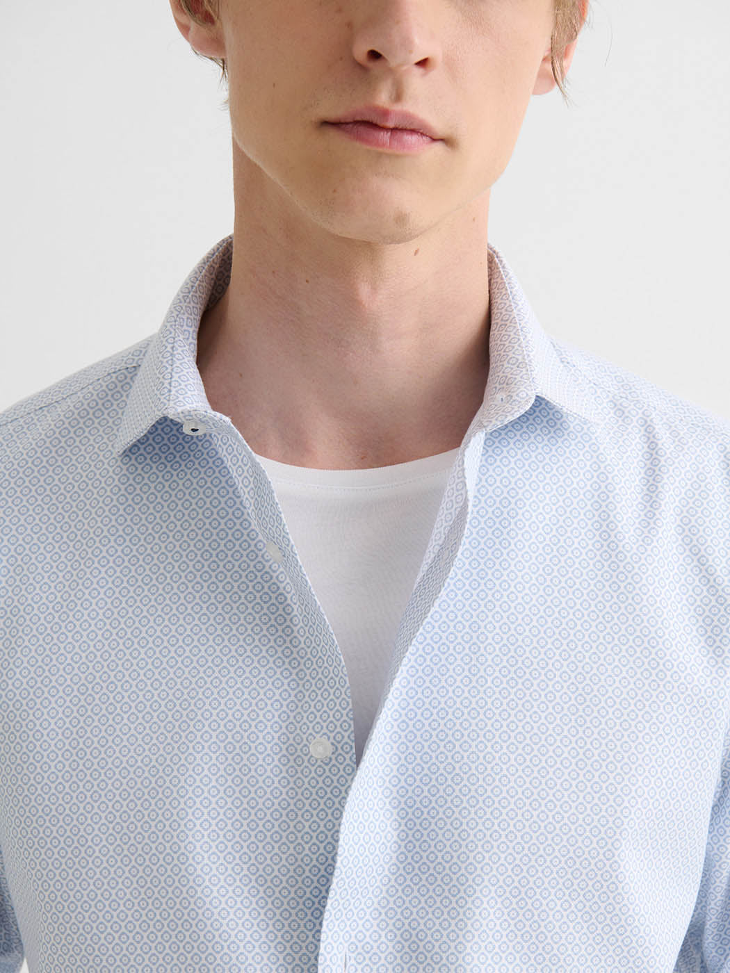 Chemise slim sans repassage à motif - DEVRED 1902