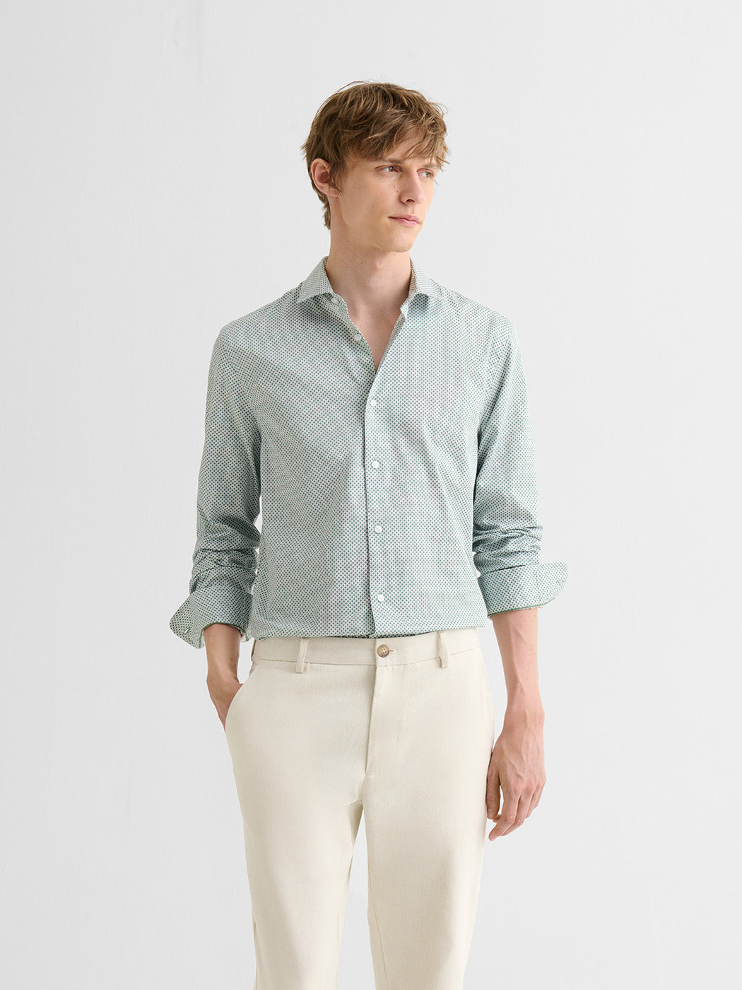 Chemise slim en coton à motif - DEVRED 1902
