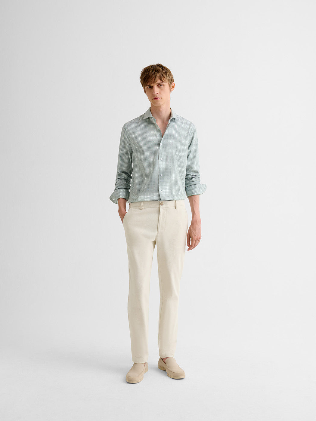 Chemise slim en coton à motif - DEVRED 1902