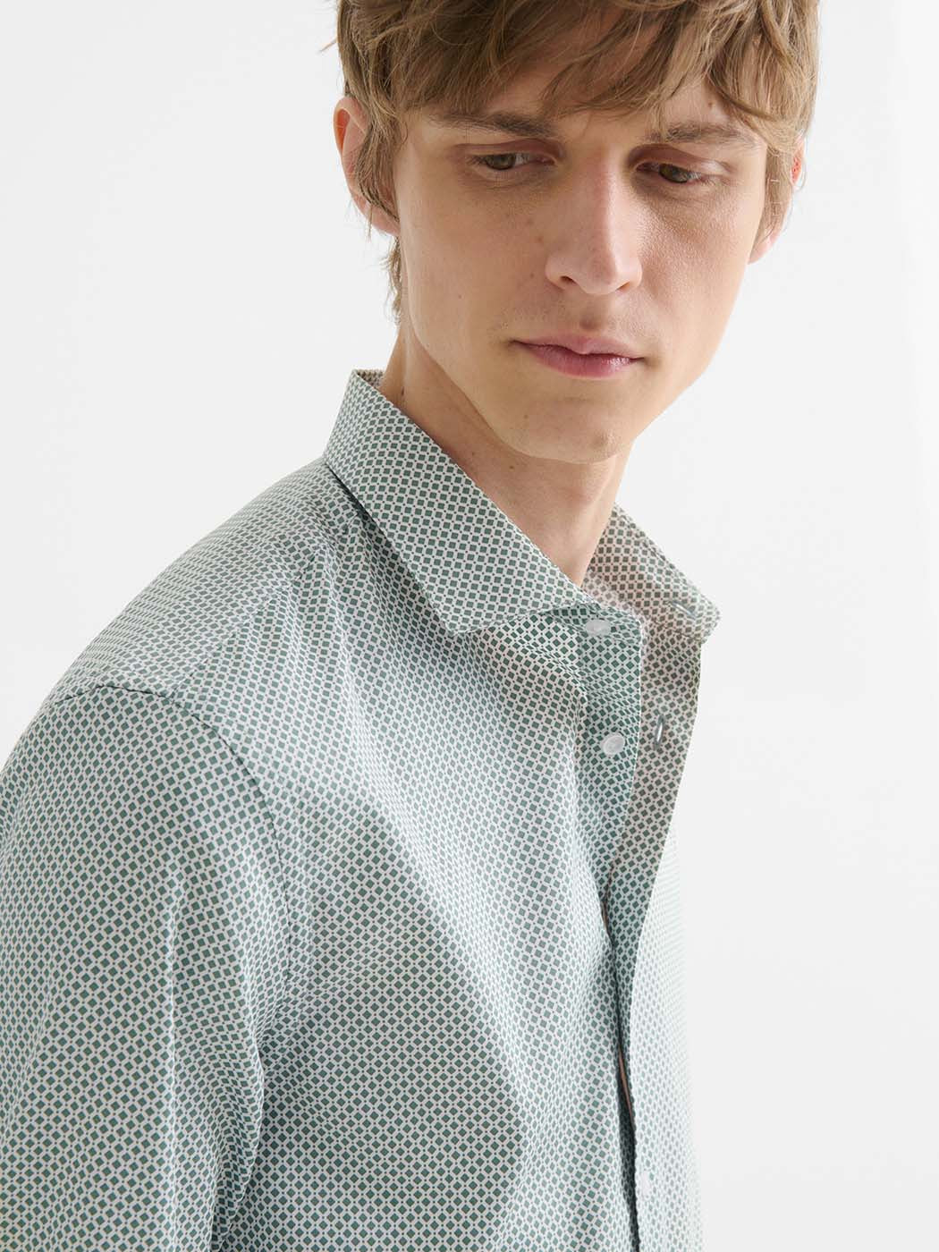 Chemise slim en coton à motif - DEVRED 1902