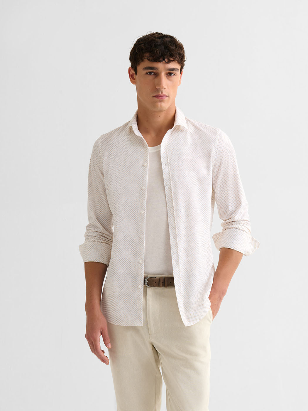 Chemise extraslim tissu traveler à motif - DEVRED 1902