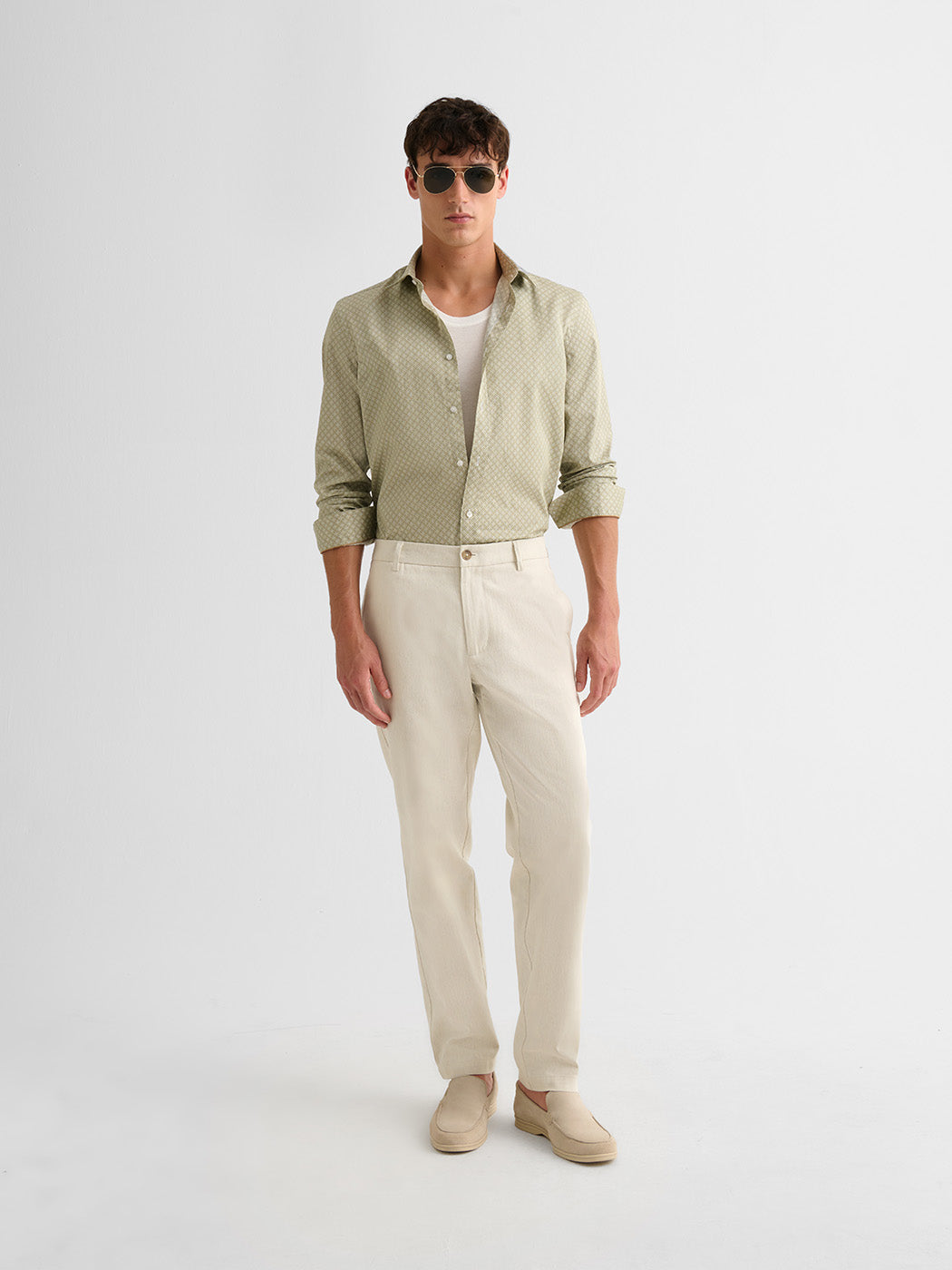 Chemise slim en coton à motif - DEVRED 1902