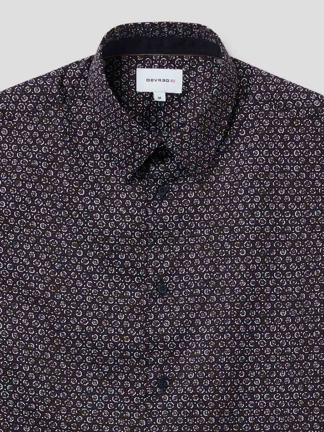 Chemise slim en coton à motif - DEVRED 1902