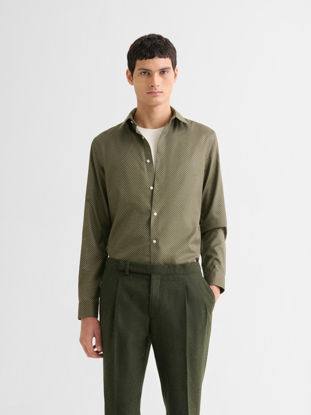 Chemise slim sans repassage à motif - DEVRED 1902