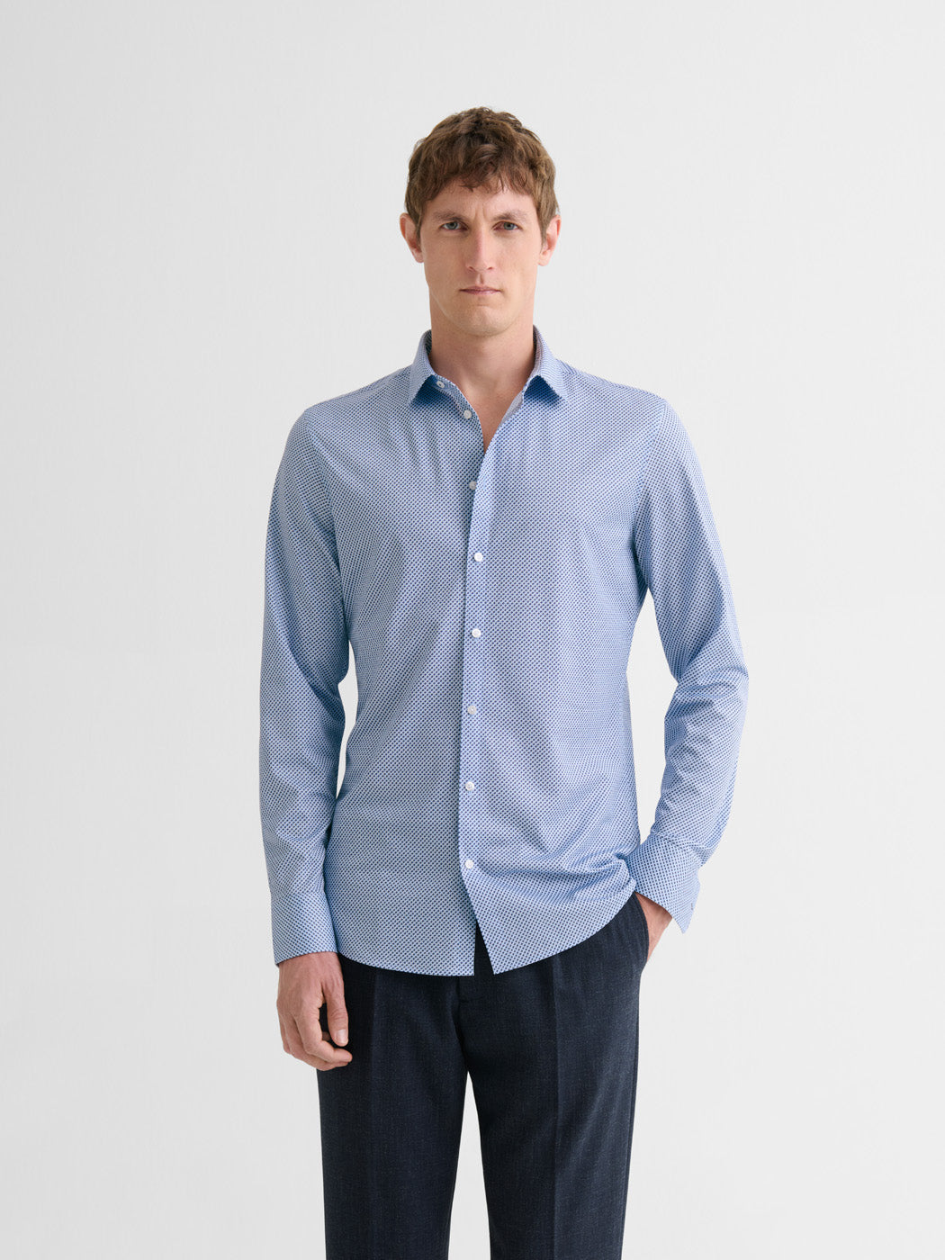 Chemise extraslim tissu traveler à motif - DEVRED 1902