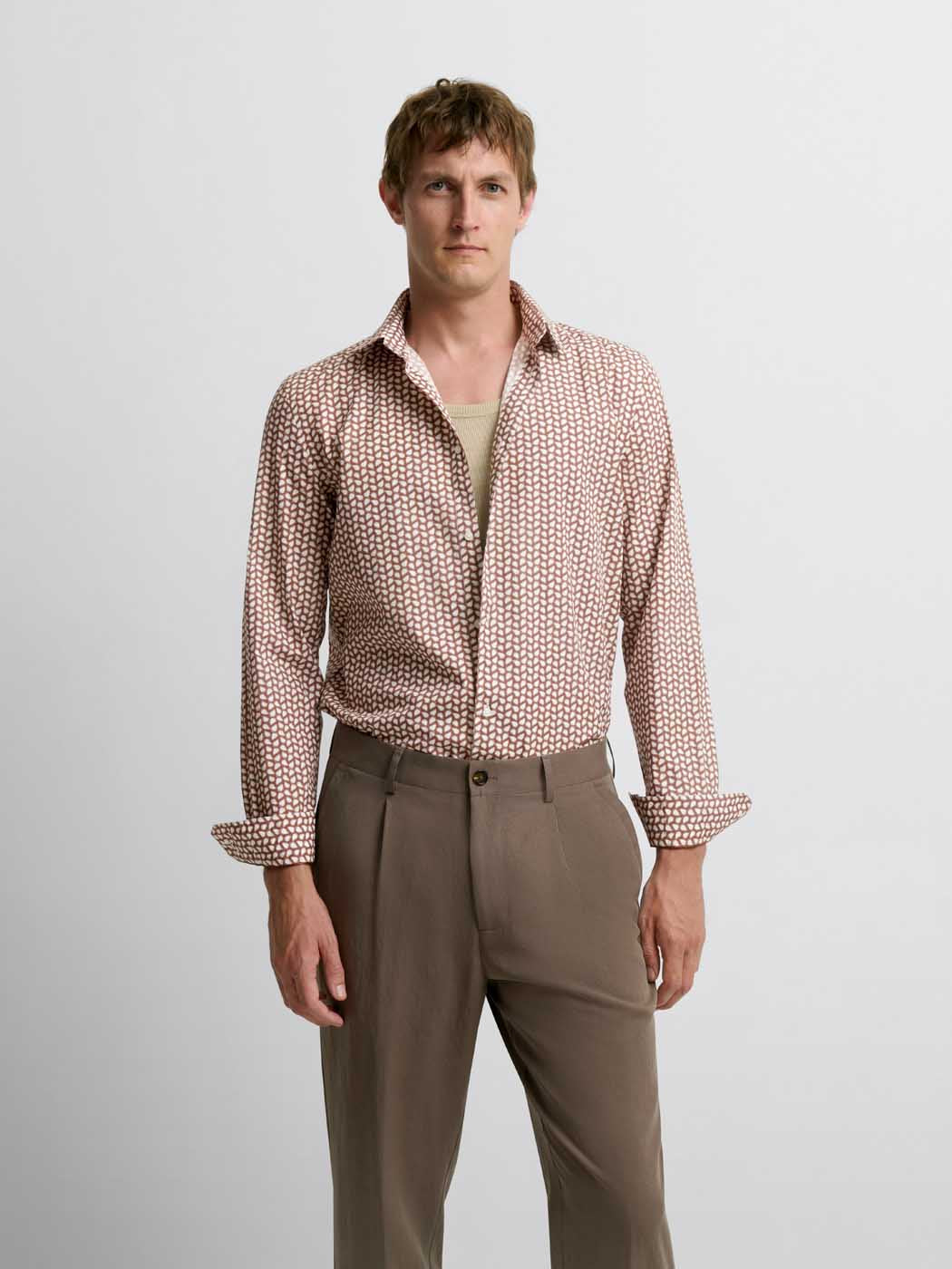 Chemise slim en coton à motifs - DEVRED 1902