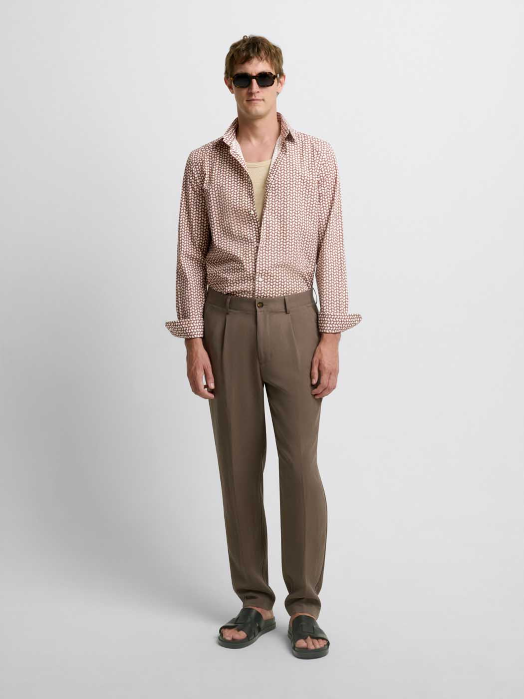 Chemise slim en coton à motifs - DEVRED 1902