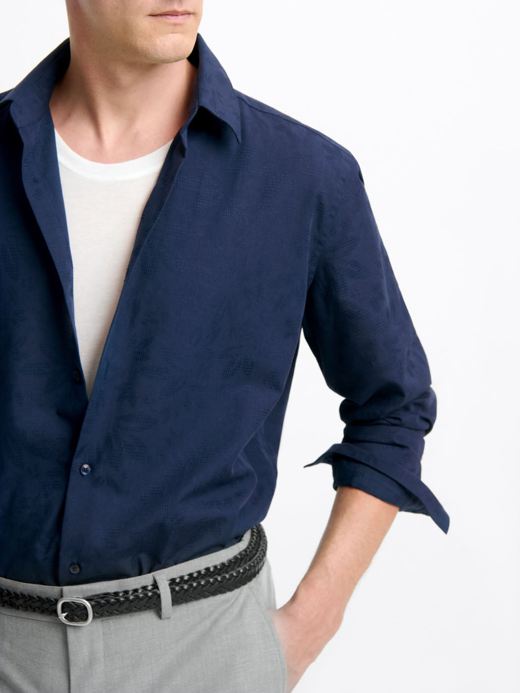 Chemise slim à motifs en coton mélangé - DEVRED 1902