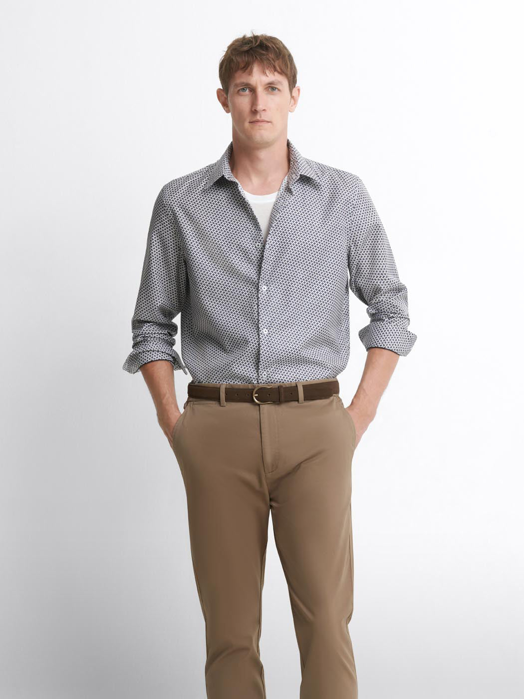 Chemise slim en coton à motifs - DEVRED 1902