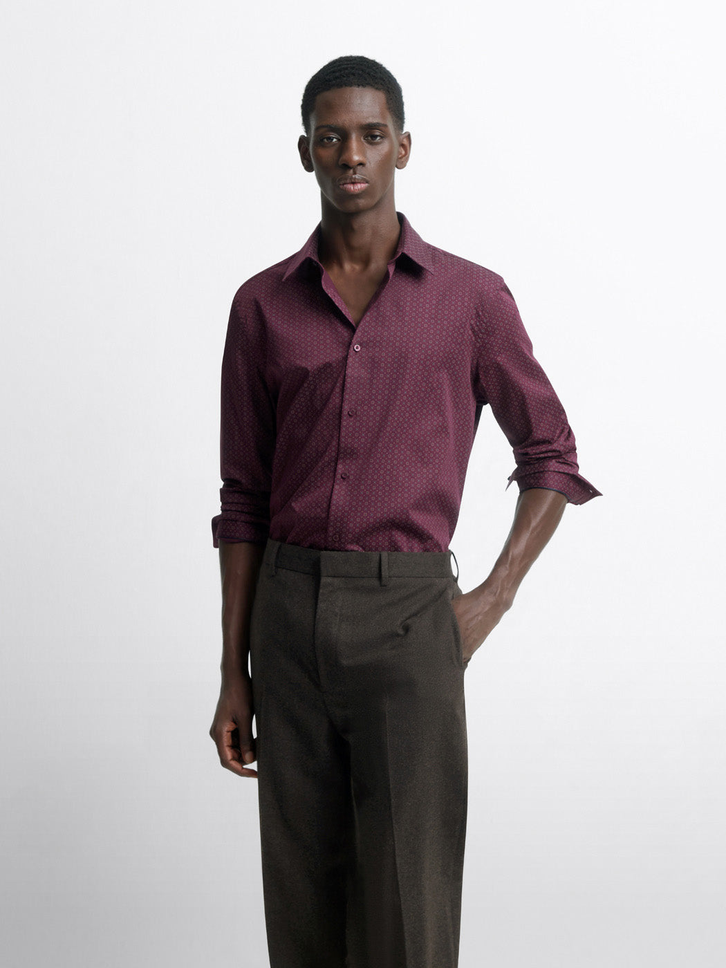 Chemise slim en coton à motifs - DEVRED 1902