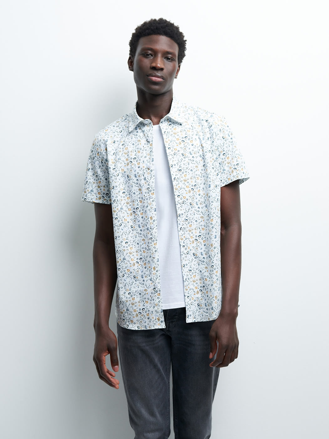 Chemise à manches courtes slim végétale - DEVRED 1902