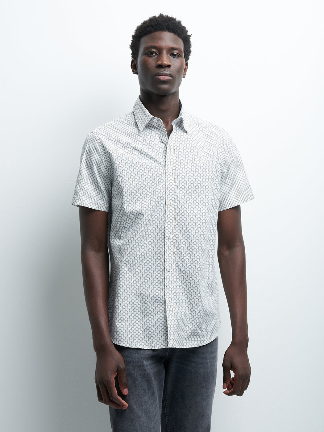 Chemise à manches courtes slim fantaisie - DEVRED 1902