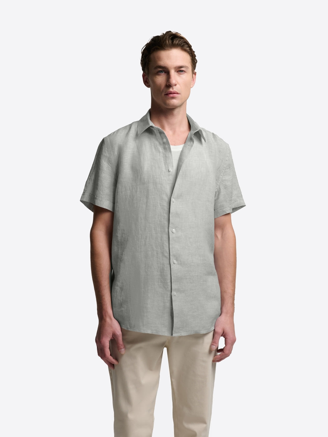 Chemise manches courtes slim en lin - DEVRED 1902