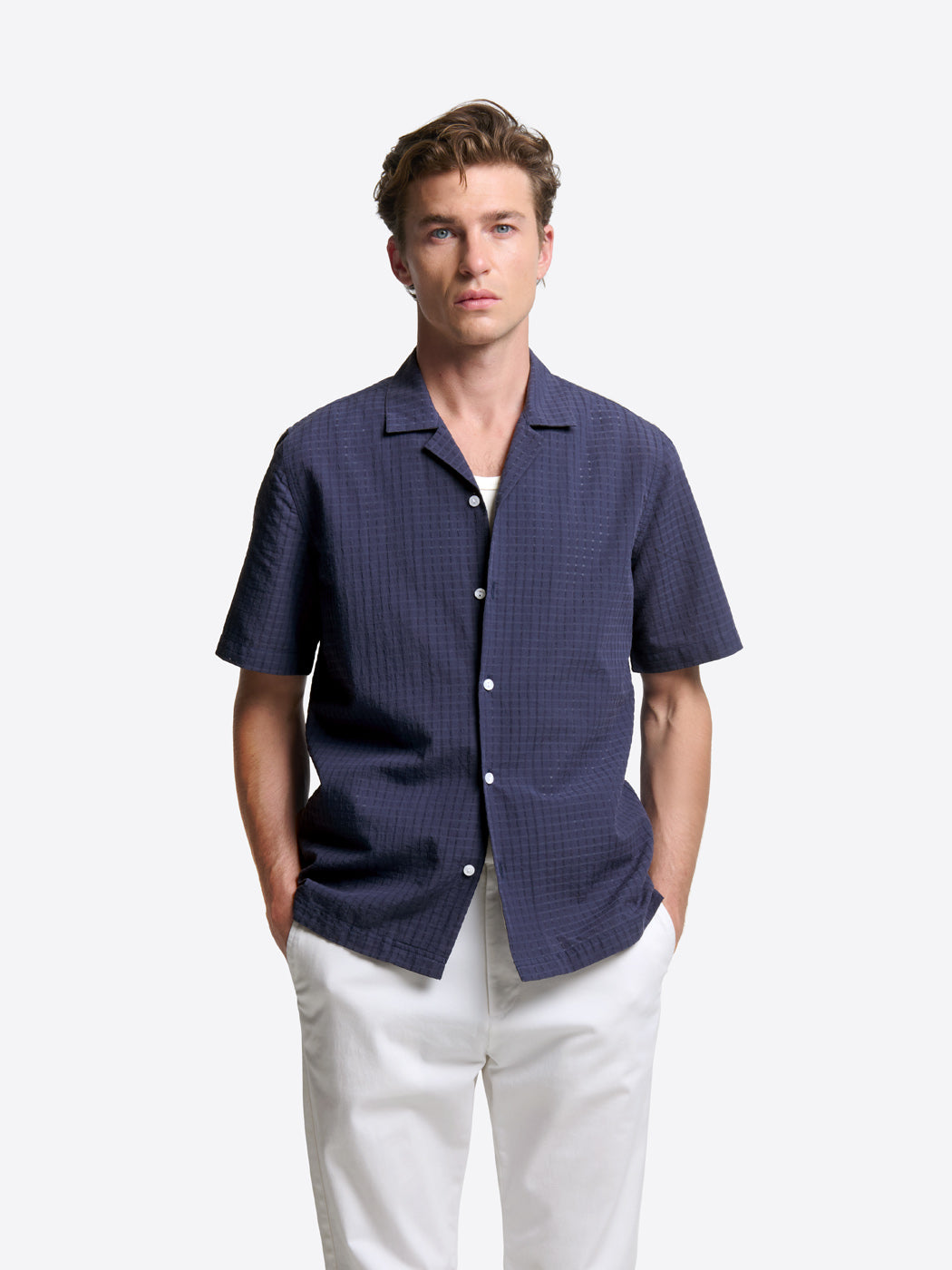 Chemise manches courtes regular à motif - DEVRED 1902