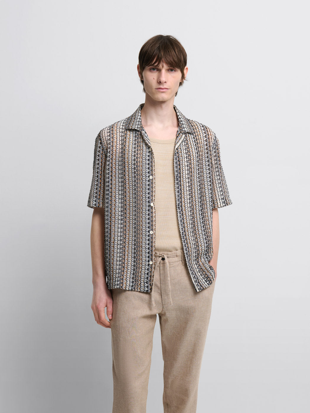 Chemise manches courtes regular à motif - DEVRED 1902