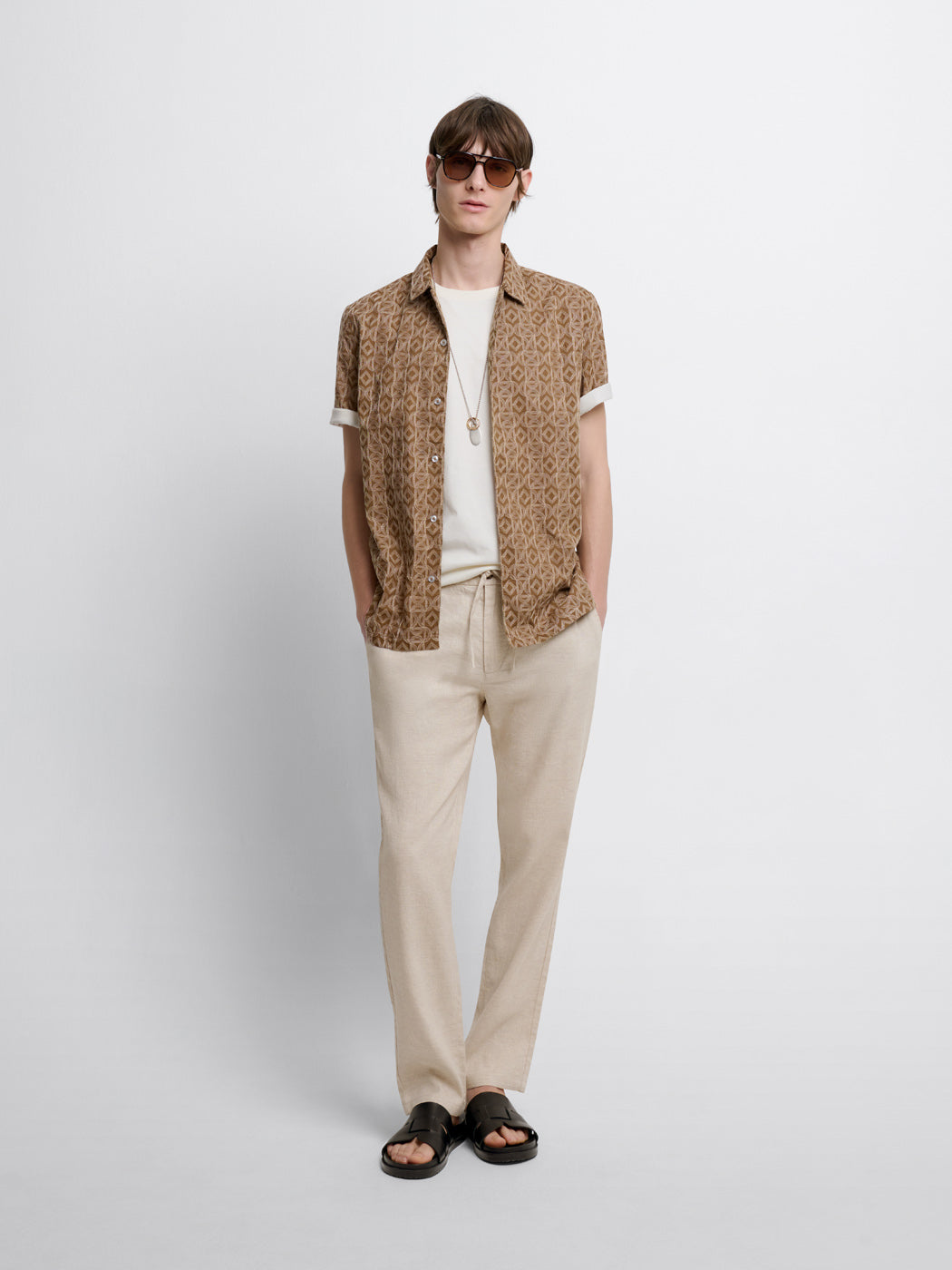 Chemise manches courtes regular à motif - DEVRED 1902