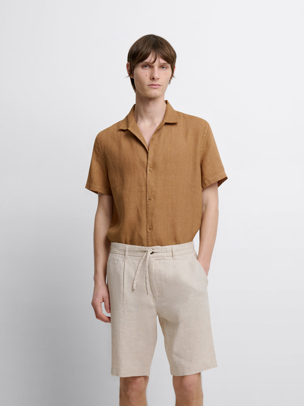Chemise manches courtes regular en lin - DEVRED 1902