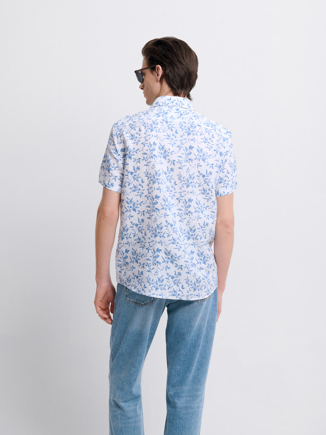 Chemise manches courtes en lin fleurie - DEVRED 1902