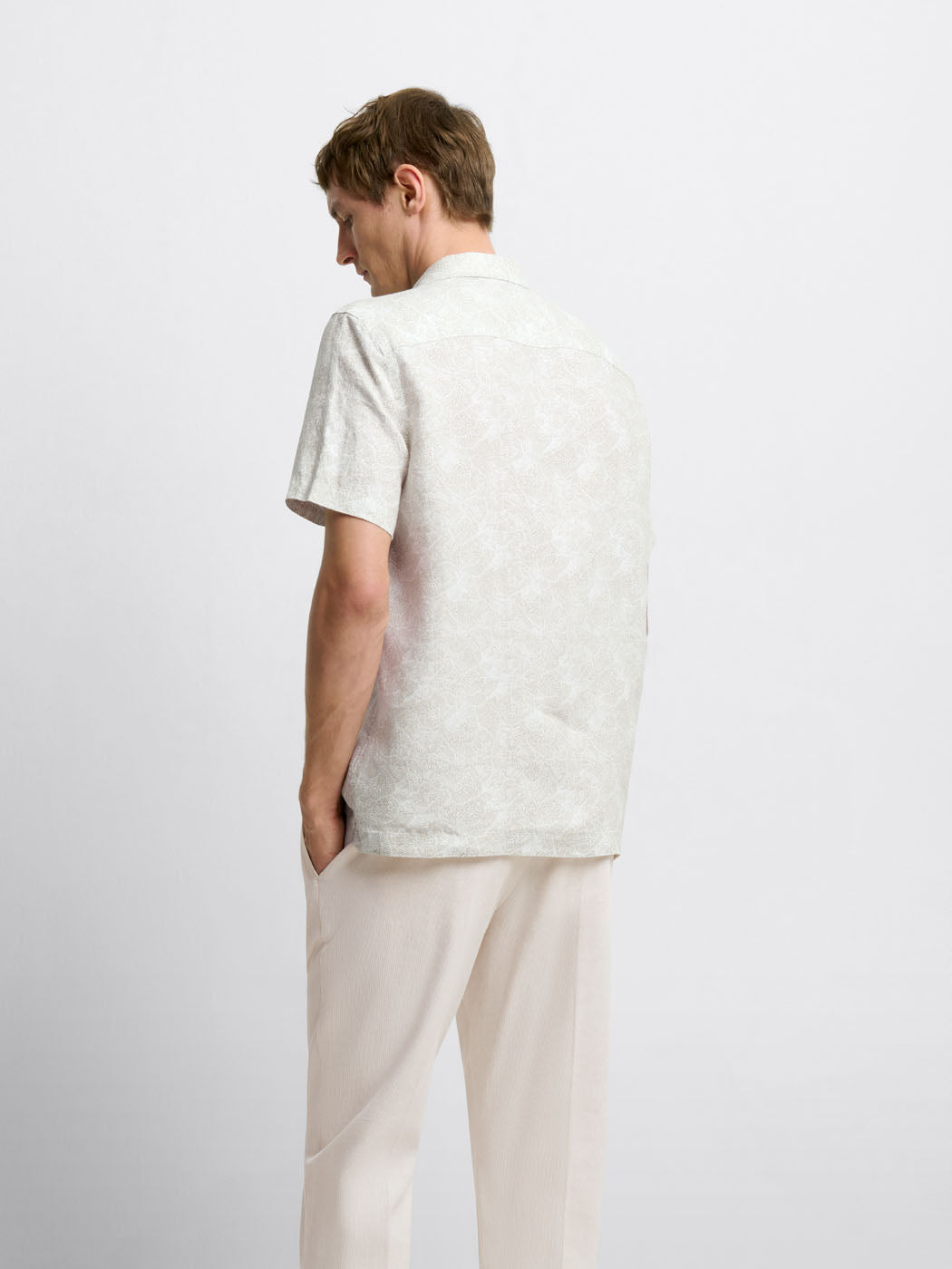 Chemise manches courtes en lin à motifs - DEVRED 1902