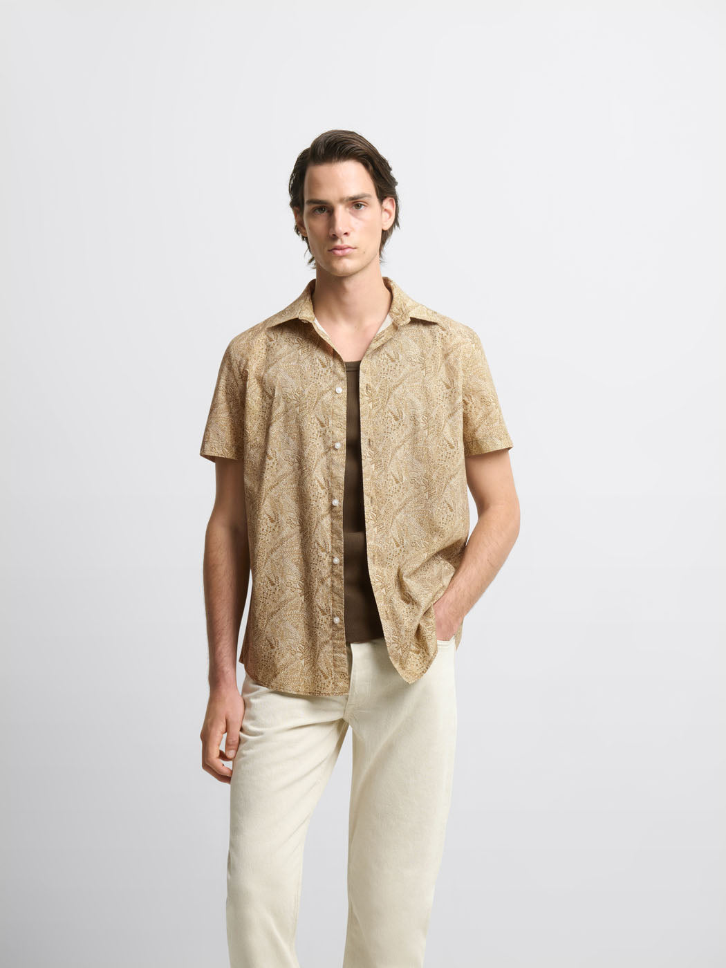 Chemise manches courtes slim à motifs - DEVRED 1902
